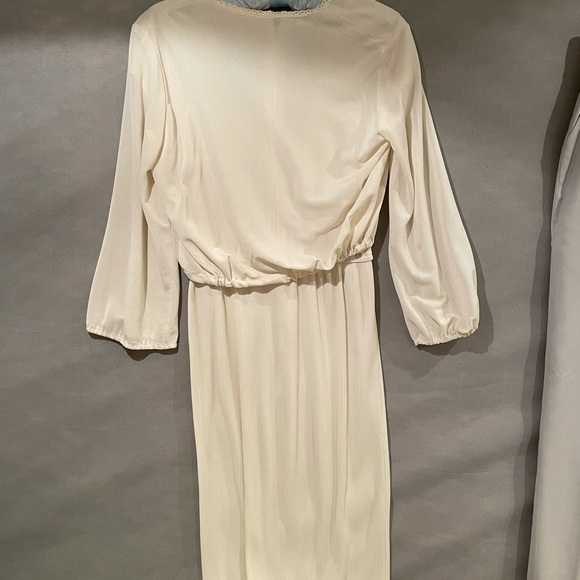 Vintage soft 2pc pleated chiffon blouson dress - Picture 2 of 7